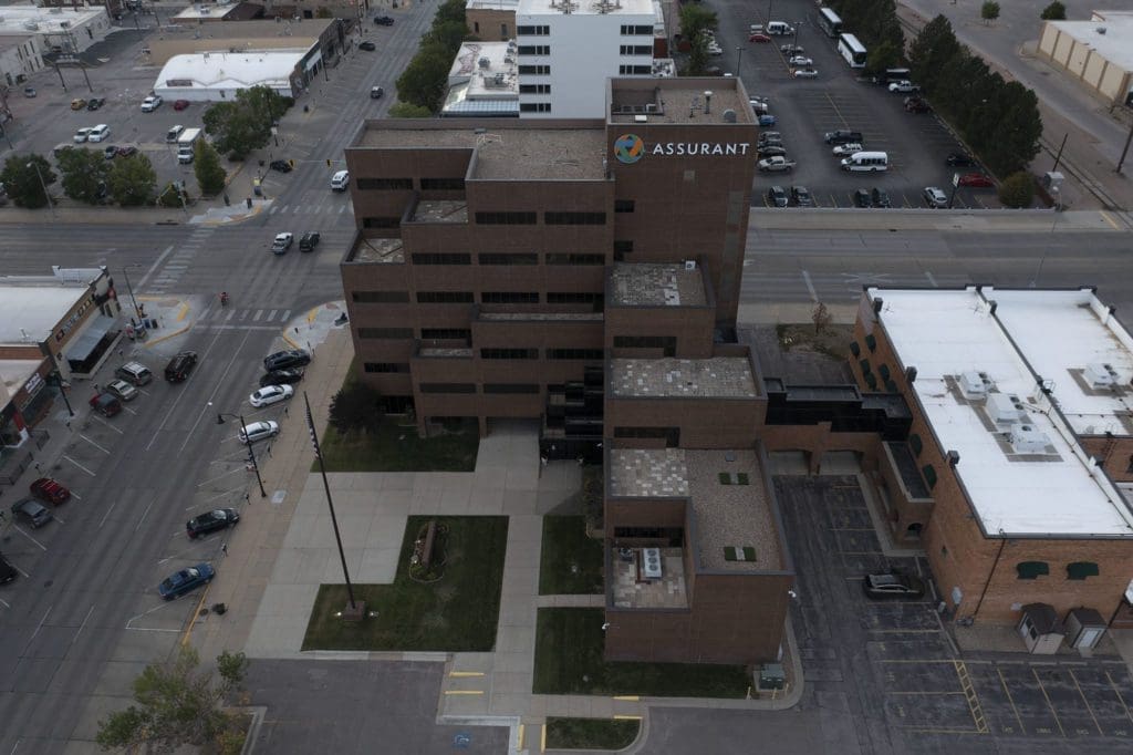 Commercial building flat roof downtown rapid city sd Weather Tite Exteriors