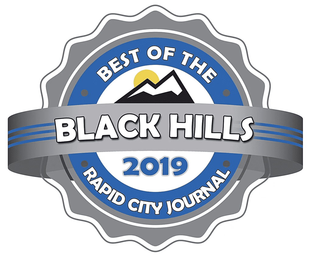 Best of the black hills 2019 logo blue and grey with mountain icon