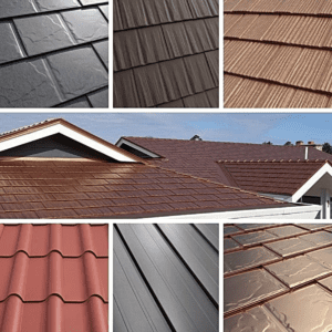Photo collage of different kinds of shingles that can be applied to a roof