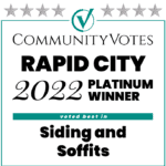 Weather Tite Exteriors Community Votes Rapid City 2022 Platinum winner Roofing siding and soffits