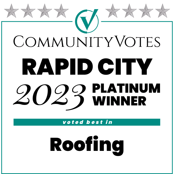 Winners badge Rapid City 2023 platinum roofing