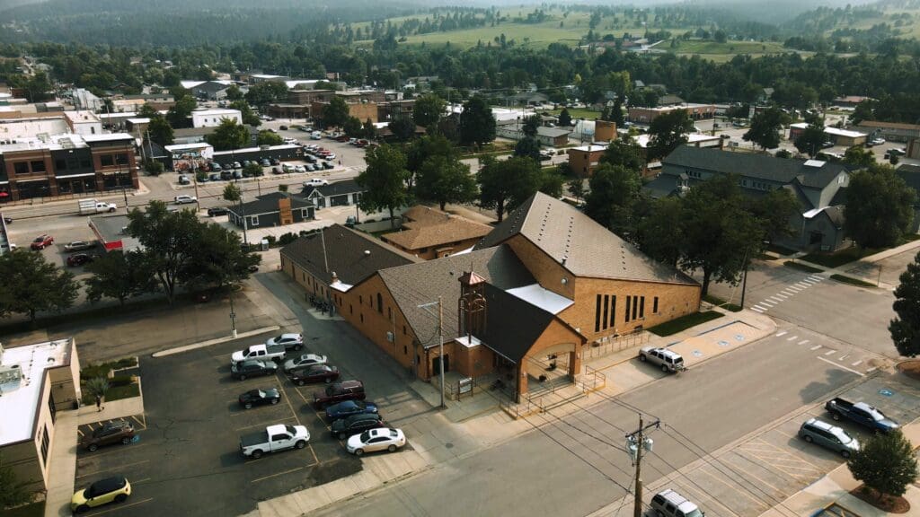 Euroshield roof installed on a church in Spearfish SD by Weather Tite Exteriors