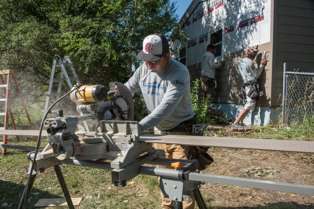 Siding Experts in Piedmont cutting new siding