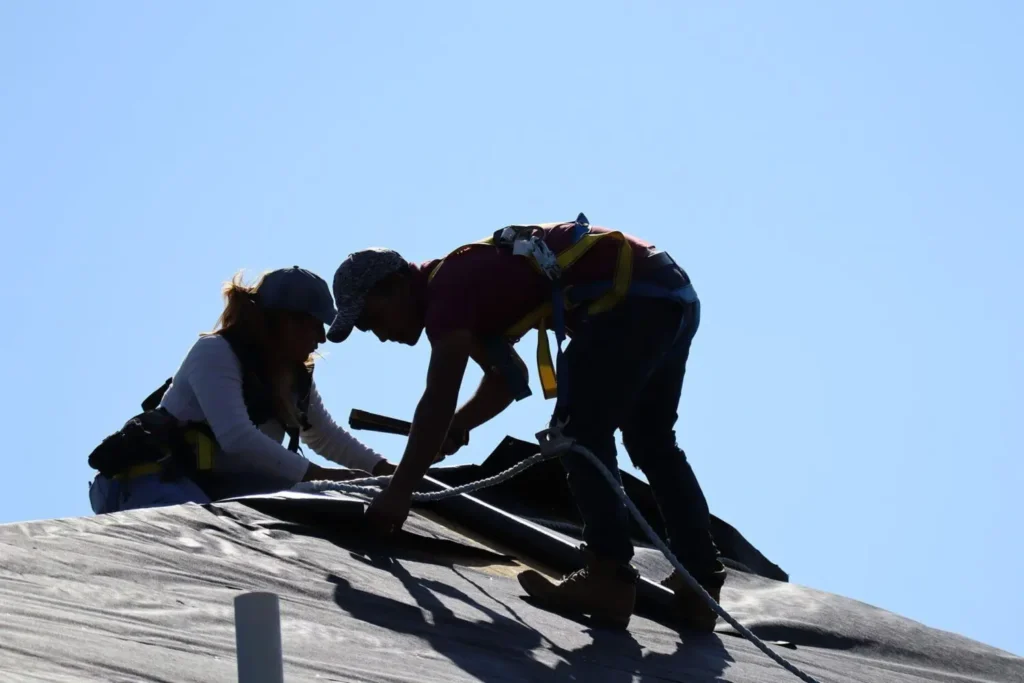 Roofers working on a job in Keystone